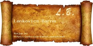 Lenkovics Barna névjegykártya